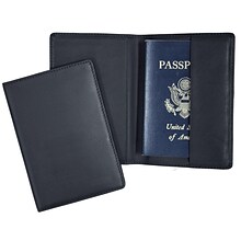 Royce Leather Passport Holder, Blue
