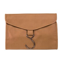 Royce Leather Man-Made Leather Hanging Toiletry Bag, Tan (264-TAN-11)