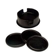 Royce Leather Coasters Holder, Black