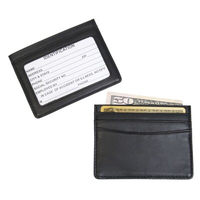 Royce Leather Mini Id & Credit Card Holder, Black