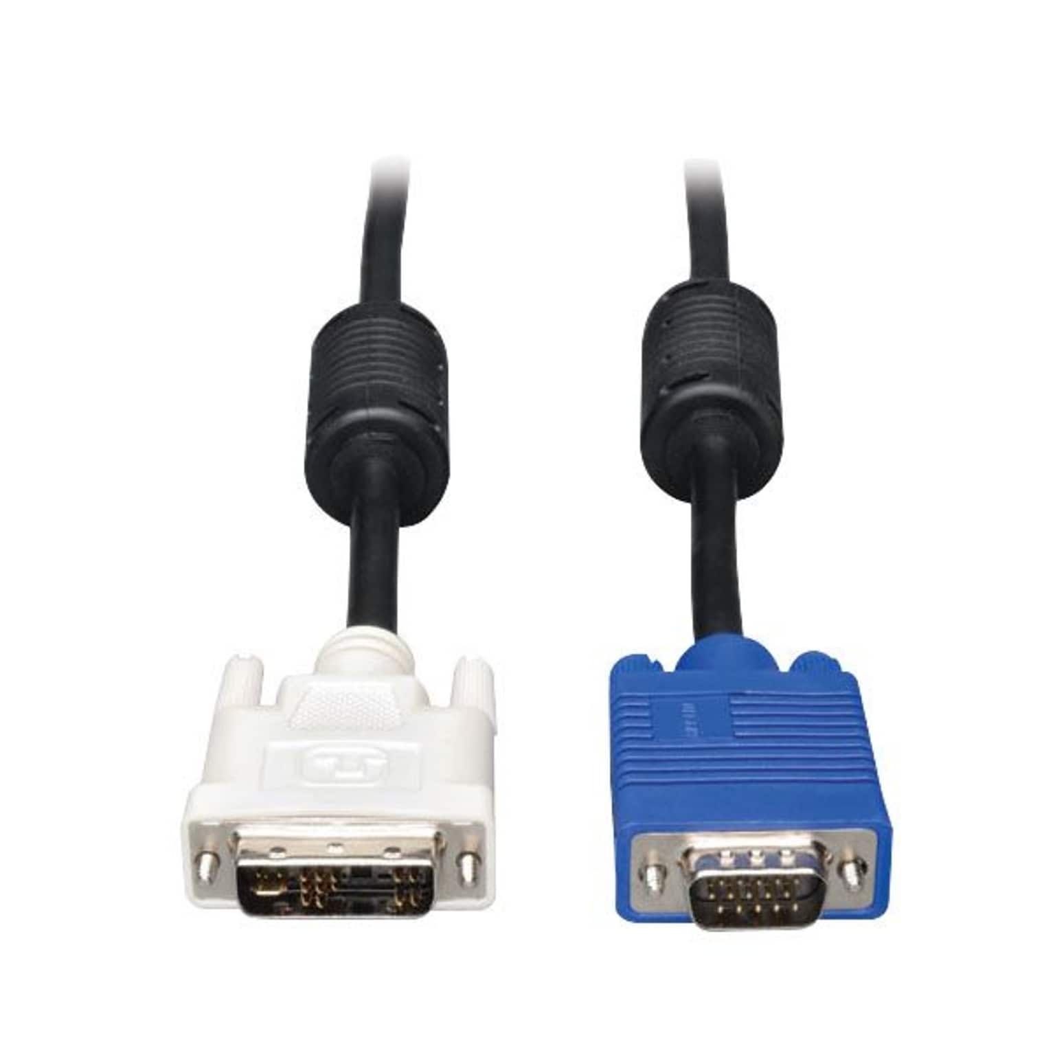 Tripp Lite 6 DVI-A Male to HD-15 Male VGA Cable; Black