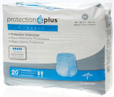 Protection Plus® Classic Protective Underwear; Medium (28 - 40), 20/Bag