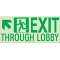 NYC Exit Through Lobby Sign, Up Left, 7X16, Flex, 7550 Glo Brite, MEA Approved