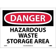 Danger Labels; Hazardous Waste Storage Area, 10X14, Adhesive Vinyl