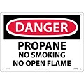 Danger Signs; Propane No Smoking No Open Flame, 10X14, Rigid Plastic