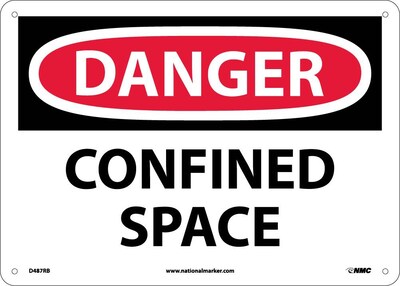 Danger Signs; Confined Space, 10X14, Rigid Plastic
