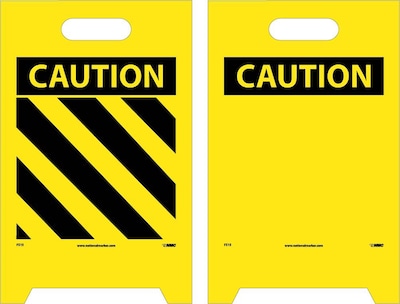 Floor Signs; Dbl Side, Caution (Hazard Stripe) Caution (Blank), 20X12