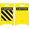 Floor Signs; Dbl Side, Caution (Hazard Stripe) Caution (Blank), 20X12