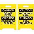 Floor Signs; Dbl Side, Caution Do Not Enter Caution Hazardous Area (Bilingual), 20X12