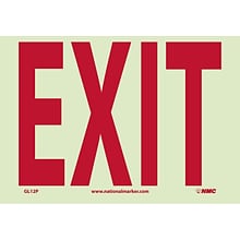 Information Signs; Exit, 7X10, Adhesive Glow