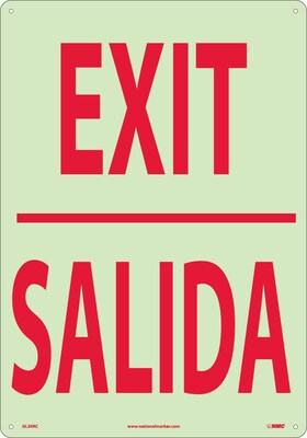 Notice Signs; Exit (Bilingual), 20X14, Glow Rigid