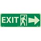 Notice Signs; Exit (W/ Door And Right Arrow), 5X14, Glow Rigid