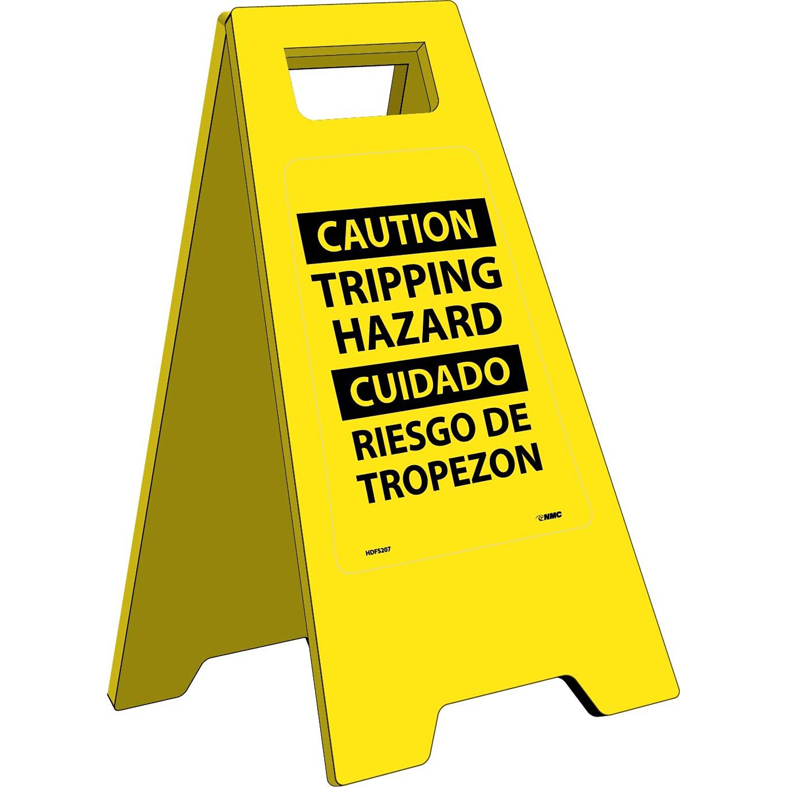 Heavy Duty Floor Signs; Caution Tripping Hazard (Bilingual), 24.63X10.75