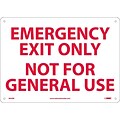 Notice Signs; Emergency Exit Only Not For General Use, 10 x 14, Rigid Plastic