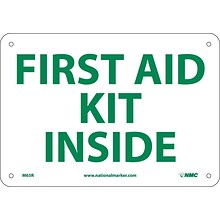 Notice Signs; First Aid Kit Inside, 7 x 10, Rigid Plastic