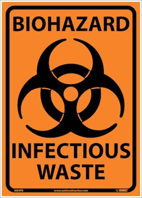 Biohazard Infectious Waste; 10X14, Adhesive Vinyl