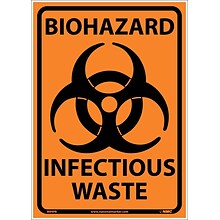 Biohazard Infectious Waste; 10X14, Adhesive Vinyl