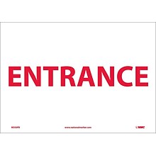 Information Labels; Entrance, 10 x 14, Adhesive Vinyl