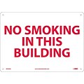 Notice Signs; No Smoking In This Building, 10X14, .040 Aluminum