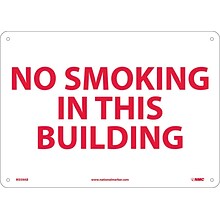 Notice Signs; No Smoking In This Building, 10X14, .040 Aluminum