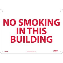 Notice Signs; No Smoking In This Building, 10X14, Rigid Plastic