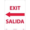 Directional Signs; Exit Left Arrow Bilingual, 20X14, Rigid Plastic