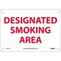 Information Signs; Designated Smoking Area, 7 x 10, Rigid Plastic