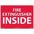 Notice Signs; Fire Extinguisher Inside, 10X14, .040 Aluminum