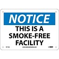 Notice Signs; This Is A Smoke Free Facility, 7X10, .040 Aluminum