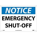 Notice Signs; Emergency Shut-Off, 10X14, Rigid Plastic
