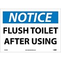 Notice Labels; Flush Toilet After Using, 10 x 14, Adhesive Vinyl
