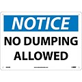 No Dumping Allowed, 10X14, Rigid Plastic, Notice Sign
