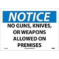 Notice Labels; No Guns, Knives Or Weapons Allowed On Premises, 10 x 14, Adhesive Vinyl