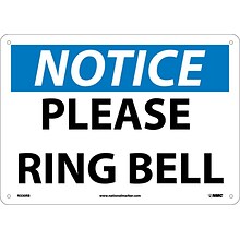 Notice Signs; Please Ring Bell, 10X14, Rigid Plastic