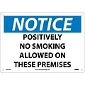 Positively No Smoking Allowed On These Premises, 10X14, Rigid Plastic, Notice Sign