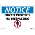 Notice Signs; Private Property No Trespassing,  Graphic, 10X14, .040 Aluminum