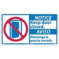 Notice Labels; Keep Door Closed (Bilingual W/Graphic), 10X18, Adhesive Vinyl