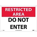 Notice Signs; Restricted Area, Do Not Enter, 10X14, .040 Aluminum