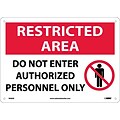 Notice Signs; Restricted Area, Do Not Enter Authorized Personnel Only, Graphic, 10X14, .040 Aluminum