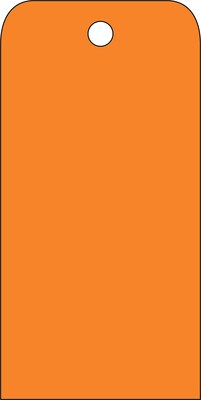 Accident Prevention Tags; Orange Blank, 6 x 3, .015 Mil Unrip Vinyl, 25 Pk