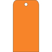 Accident Prevention Tags; Orange Blank, 6 x 3, .015 Mil Unrip Vinyl, 25 Pk