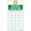 Accident Prevention Tags; Scaffold Inspection, 6 x 3, Unrip Vinyl, 25/Pack W/ Grommet