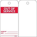 Accident Prevention Tags; Out Of Service, 6X3, Unrip Vinyl, 25/Pk