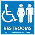 Restrooms (W/ Graphic), 7X7, Rigid Plastic, Information Sign