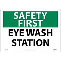 Safety First Information Labels; Eye Wash Station, 10 x 14, Adhesive Vinyl