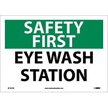 Safety First Information Labels; Eye Wash Station, 10 x 14, Adhesive Vinyl