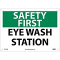 Notice Signs; Safety First, Eye Wash Station, 10X14, Rigid Plastic