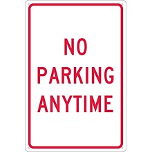 National Marker Reflective No Parking Anytime Parking Sign, 18 x 12, Aluminum (TM2G)