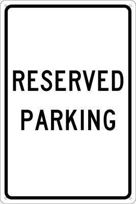 Parking Signs; Reserved Parking,18X12, .040 Aluminum