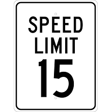 National Marker Reflective Speed Limit 15 Speed Control Sign, 24 x 18, Aluminum (TM19J)